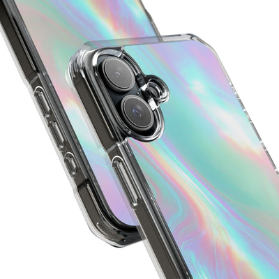 Prismatic Liquid Light · Clear Impact Magnetic Phone Case for iPhone · Teal