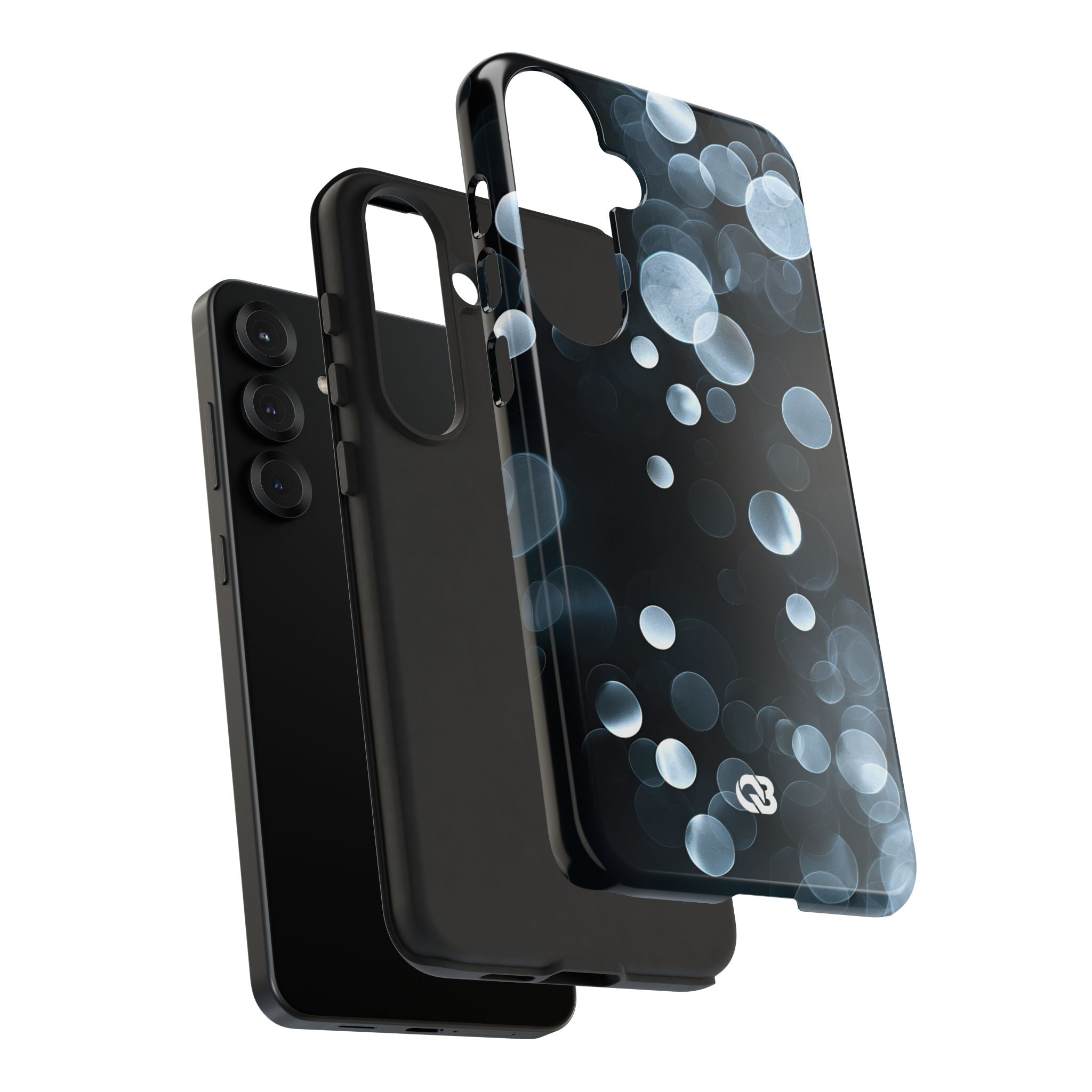Black Tough Phone Case for Samsung - Silver Orbit Glow