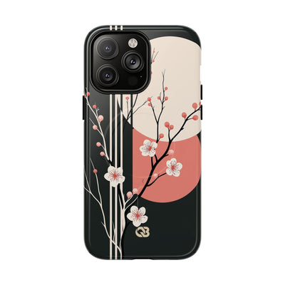 Black Tough 2.0 Magsafe Phone Case for iPhone - Kyoto Midnight Blossom