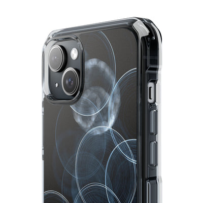Blue Impact MagSafe Phone Case for iPhone - Cyan Pulse Ripple