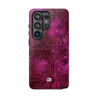 Magenta Circuit Trace · Tough Phone Case for Samsung · Pink