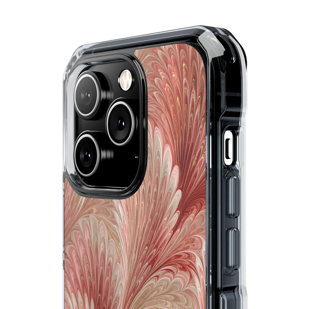 Blush Petal Plume · Clear Impact Magnetic Phone Case for iPhone · Pink