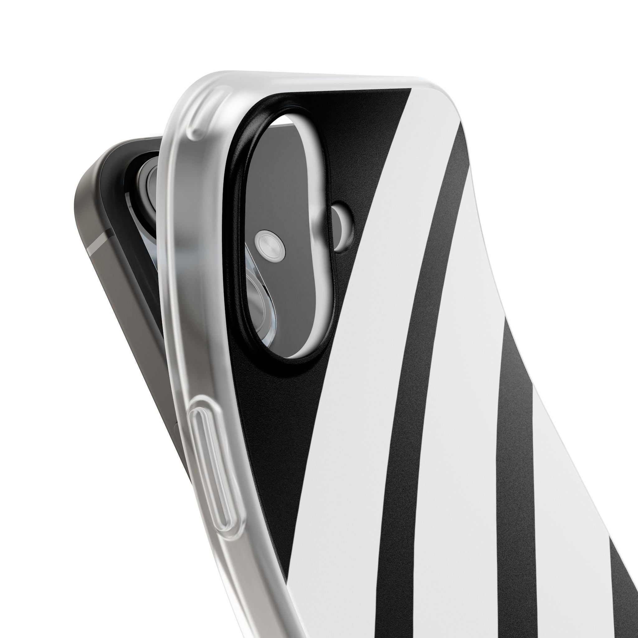 Obsidian White Bars · Soft Handyhülle für iPhone