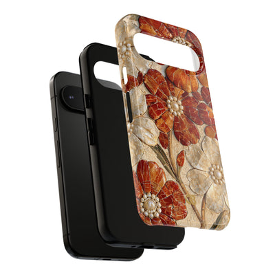 Carnelian Pearl Bloom · Tough Phone Case for Pixel ·  Orange