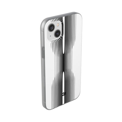 White Lite Phone Case for iPhone - Kinetic Mono Distortion
