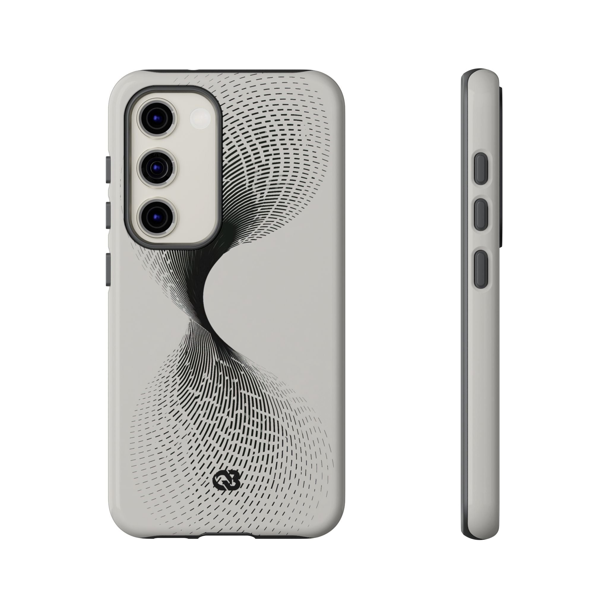 White Tough Phone Case for Samsung - Linear Torsion Grid
