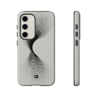 White Tough Phone Case for Samsung - Linear Torsion Grid