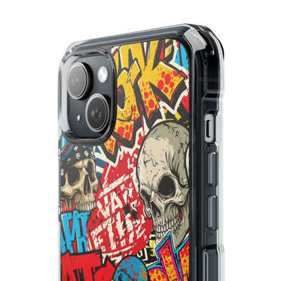 Skate Skull Riot · Clear Impact Magnetic Phone Case for iPhone · Red