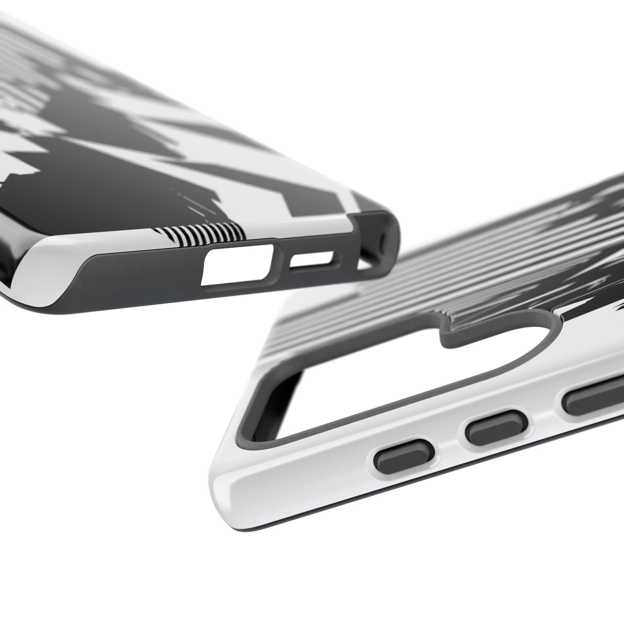 White Tough Phone Case for Samsung - Shattered Vector Spire