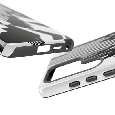 White Tough Phone Case for Samsung - Shattered Vector Spire
