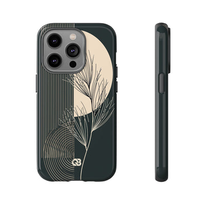 Black Tough Phone Case for iPhone - Obsidian Sand Willow