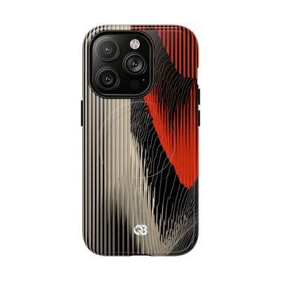 Red Tough 2.0 Magsafe Phone Case for iPhone - Crimson Pulse Topo
