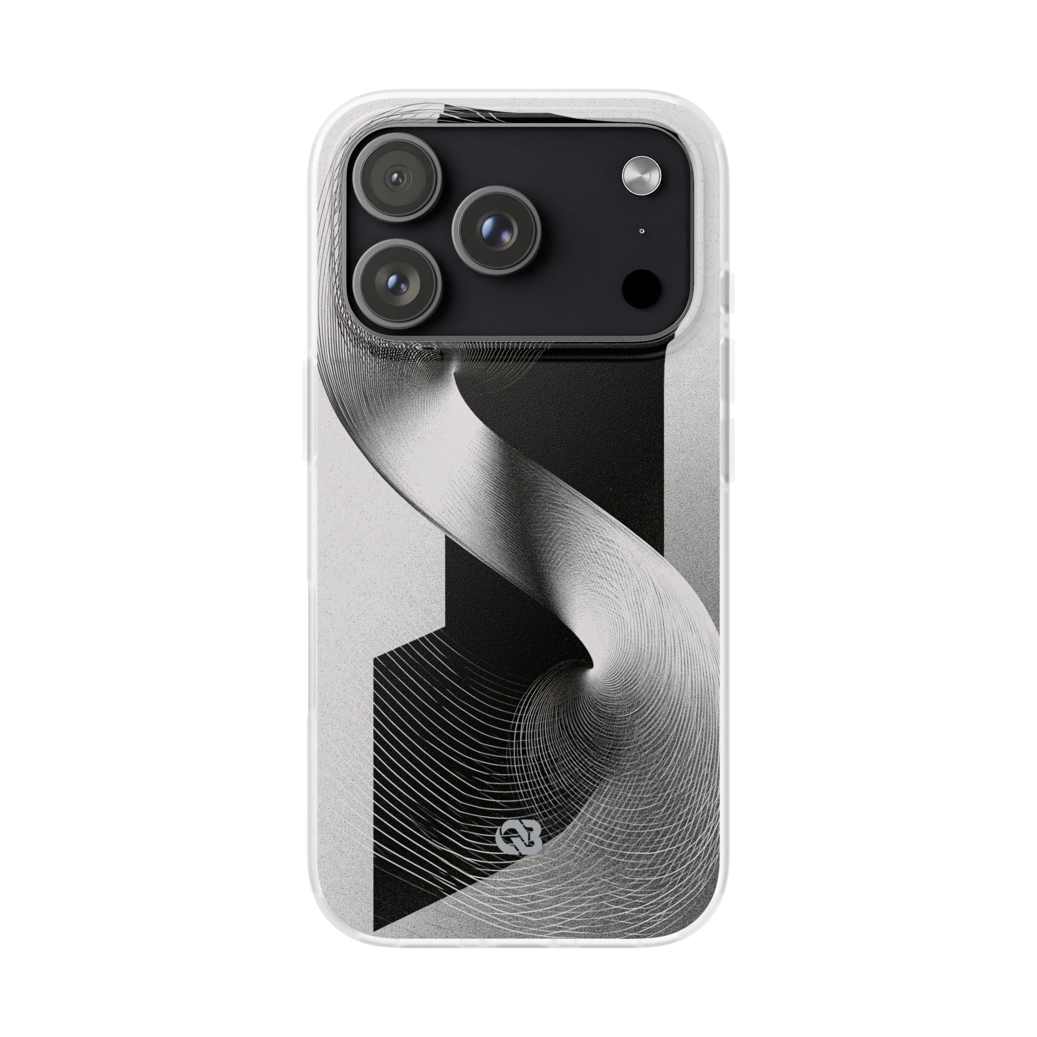 Grey Lite Phone Case for iPhone - Obsidian Moiré Wave