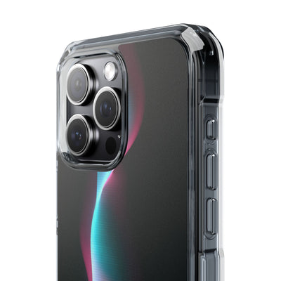 Neon Pixel Flow · Clear Impact Magnetic Phone Case for iPhone · Black
