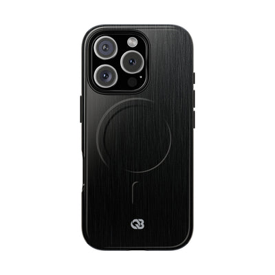 Obsidian Brushed Steel · Tough 2.0 Magnetic Phone Case for iPhone · Black