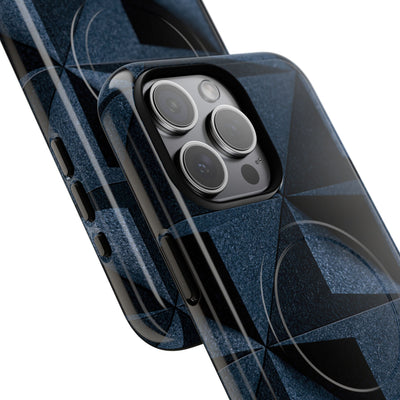 Blue Tough 2.0 Magsafe Phone Case for iPhone - Indigo Basalt Facets