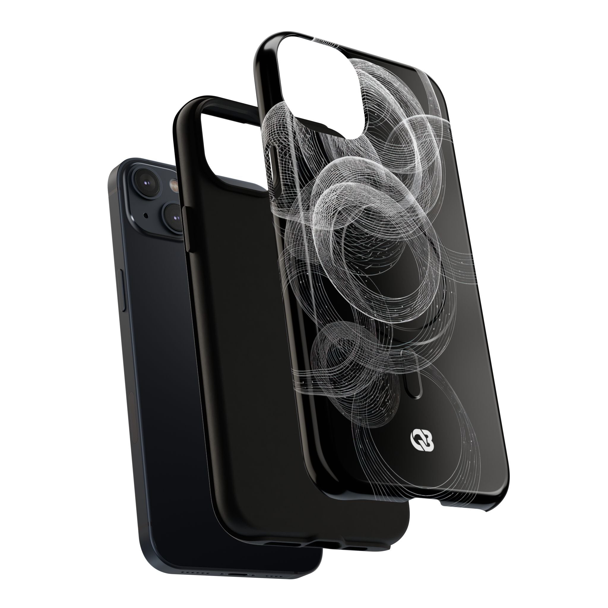 Black Tough 2.0 Magsafe Phone Case for iPhone - Kinetic Wireframe Orbit