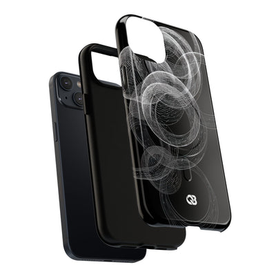Black Tough 2.0 Magsafe Phone Case for iPhone - Kinetic Wireframe Orbit
