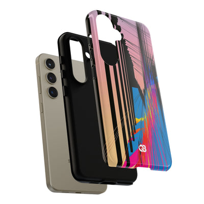 Blue Tough Phone Case for Samsung - Fractured Data Skyline