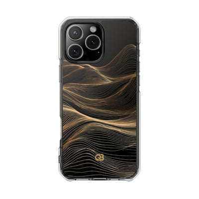 Black Impact MagSafe Phone Case for iPhone - Copper Topo Ridge