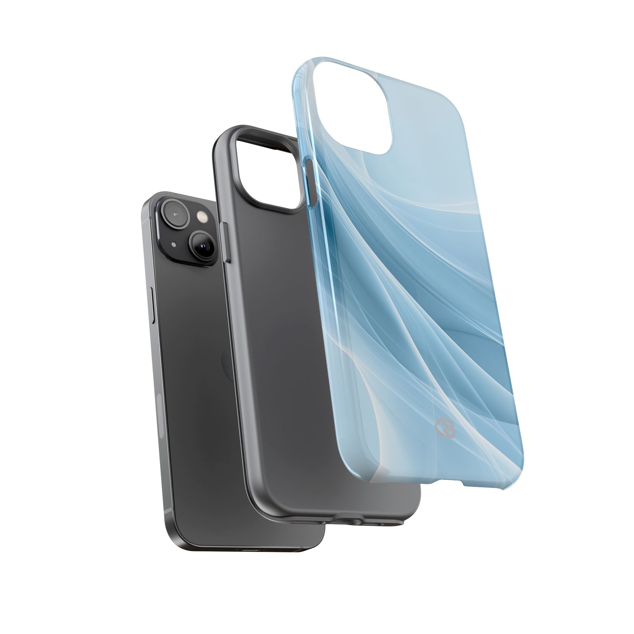Blue Tough Phone Case for iPhone - Arctic Silk Drift