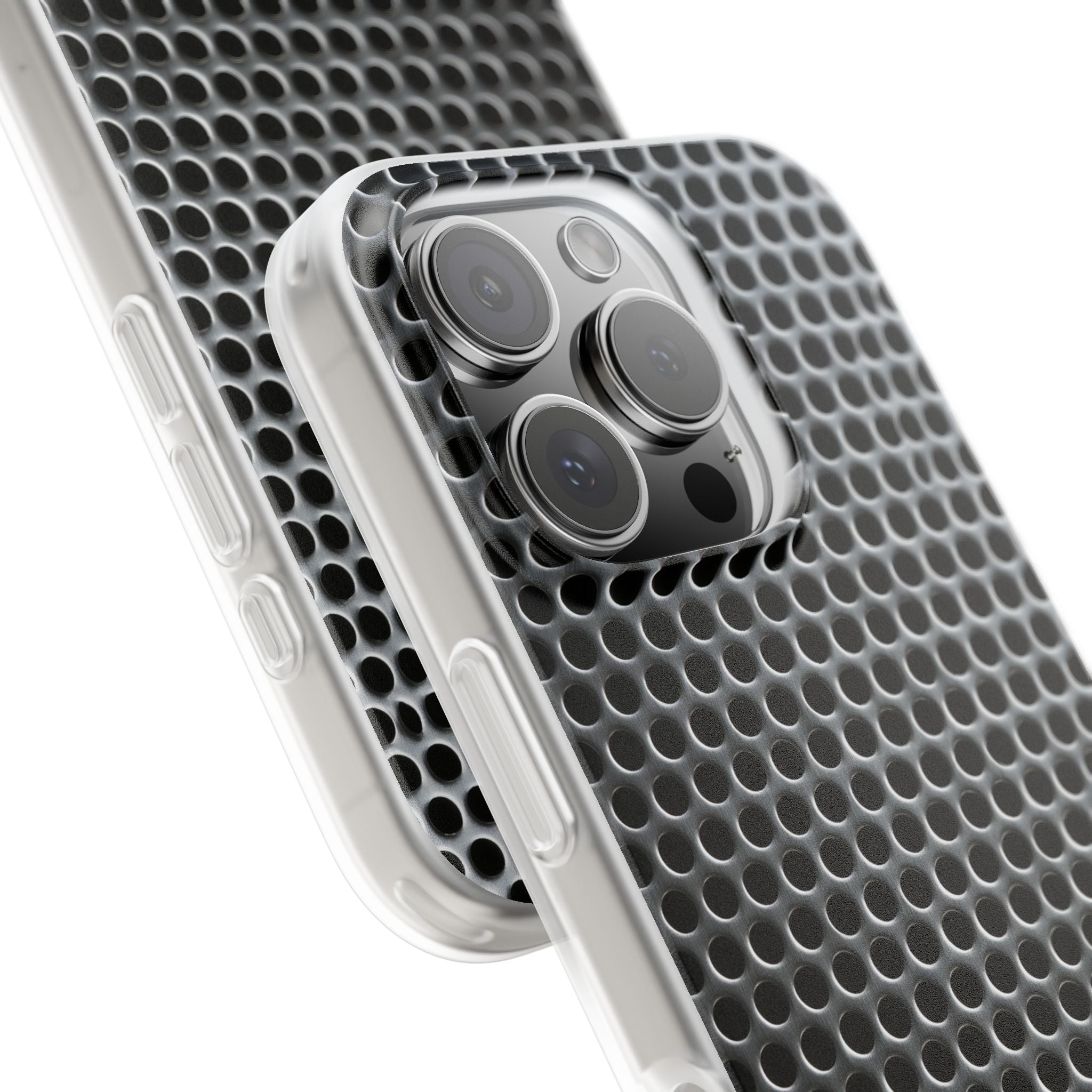 Silver Lite Phone Case for iPhone - Brutalist Steel Mesh
