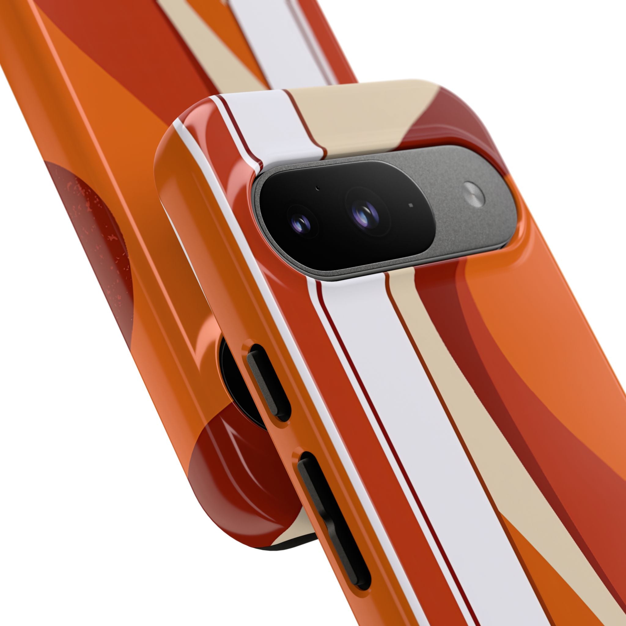 Orange Tough Phone Case for Google Pixel - Terracotta Metro Line