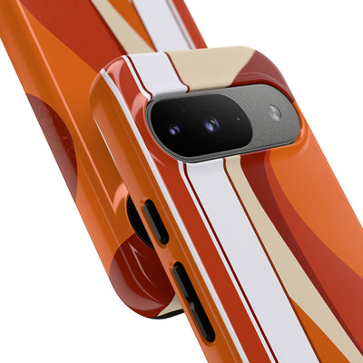Orange Tough Phone Case for Google Pixel - Terracotta Metro Line