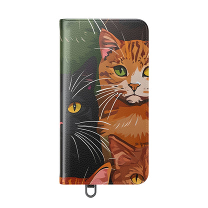 Cat Grid Neon - Samsung S24 Plus Case - Wallet