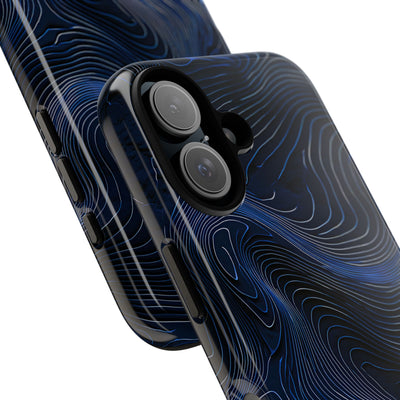 Blue Tough Phone Case for iPhone - Cobalt Contour Ridge
