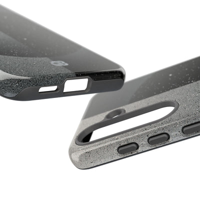 Black Tough Phone Case for Samsung - Lunar Static Orbit