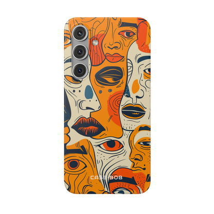 Tangled Faces Sunset Samsung S24 Plus Cover - Soft