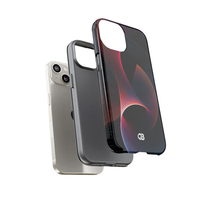 Black Tough Phone Case for iPhone - Cobalt Crimson Flux