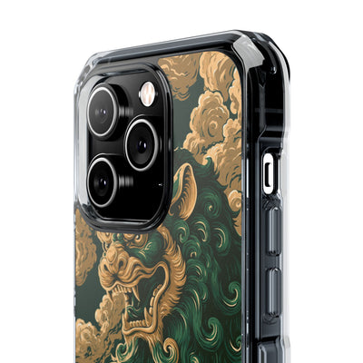 Imperial Guardian Lion · Clear Impact Magnetic Phone Case for iPhone · Green