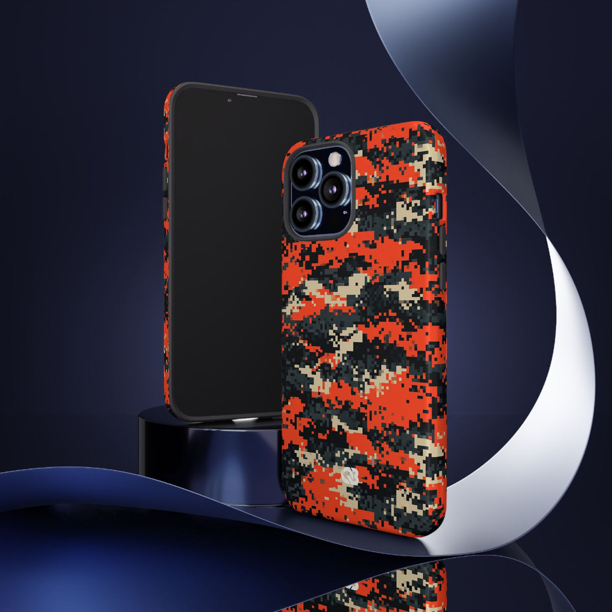 Signal Pixel Camo · Tough Phone Case for iPhone · Orange