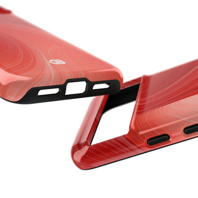 Red Tough Phone Case for Google Pixel - Crimson Silk Strands