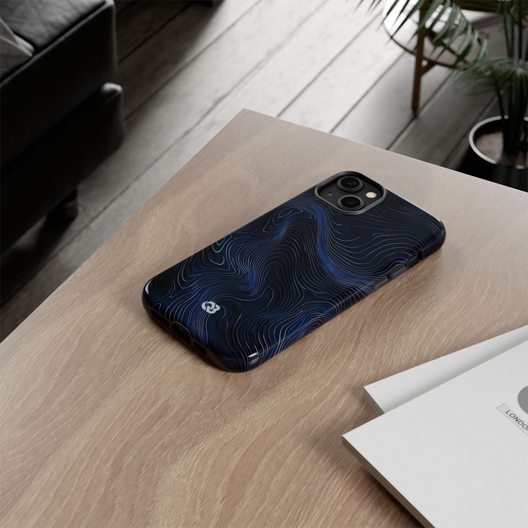Blue Tough Phone Case for iPhone - Cobalt Contour Ridge