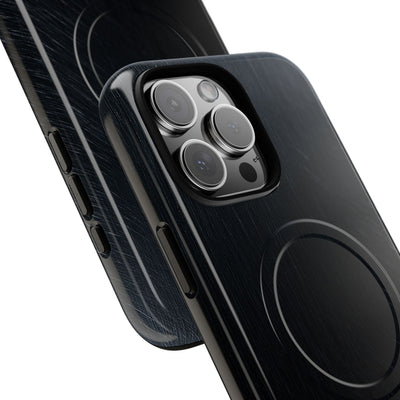 Black Tough 2.0 Magsafe Phone Case for iPhone - Midnight Brushed Grain