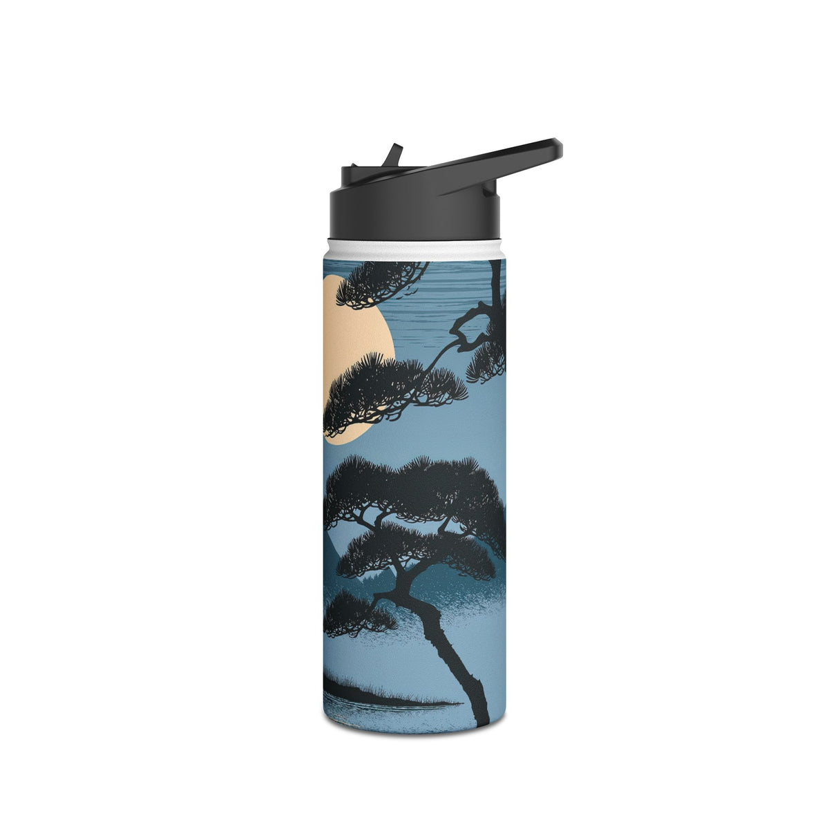Moonlit Pine Horizon · Insulated Water Bottle · Blue