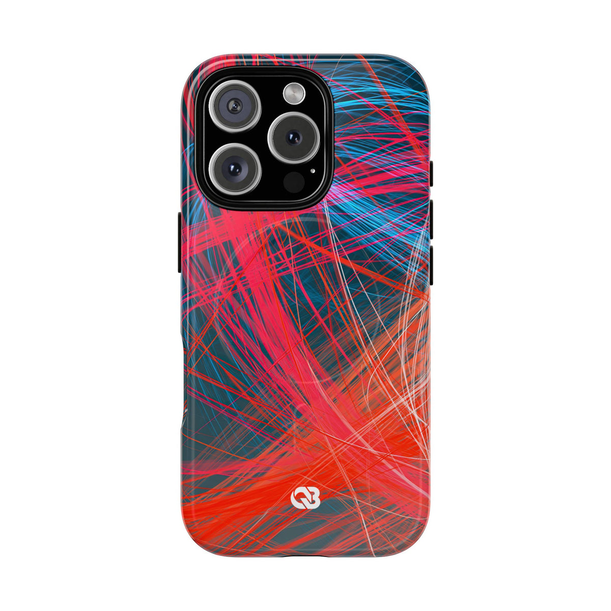Neon Fiber Stream · Tough 2.0 Magnetic Phone Case for iPhone · Red