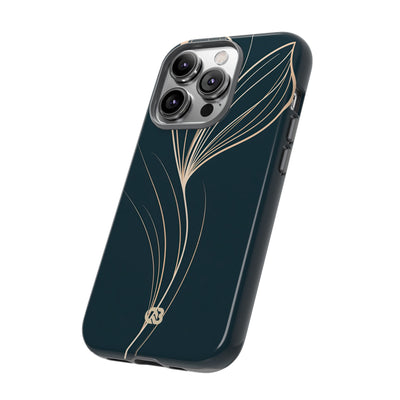 Teal Tough Phone Case for iPhone - Sandstone Silk Flora