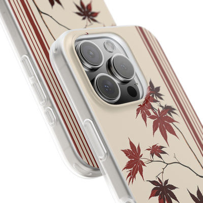 Red Lite Phone Case for iPhone - Crimson Momiji Stripe