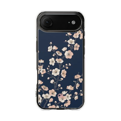 Blue Impact MagSafe Phone Case for iPhone - Midnight Peach Sakura