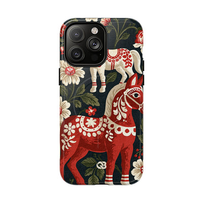 Nordic Dala Meadow · Tough 2.0 Magnetic Phone Case for iPhone · Red