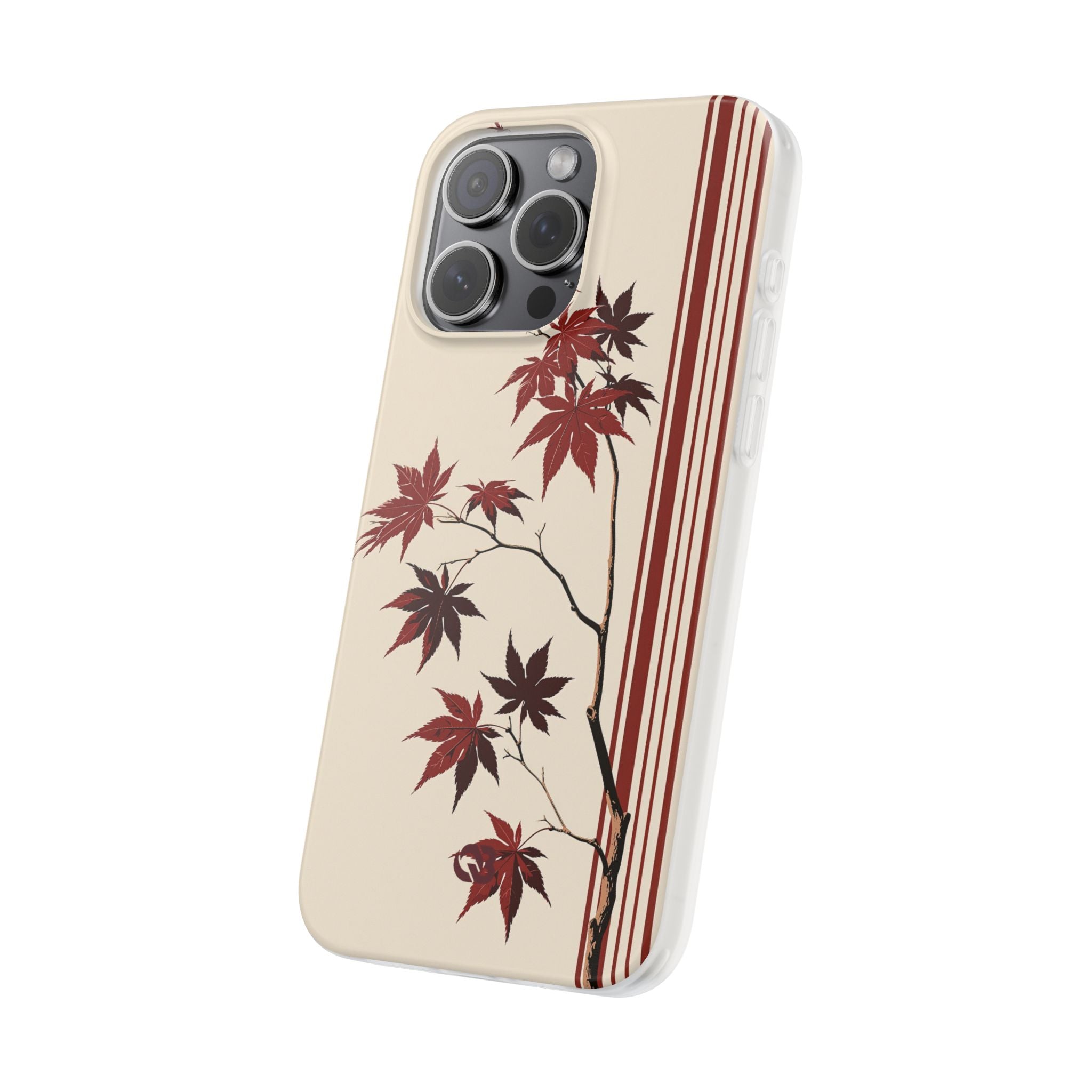 Red Lite Phone Case for iPhone - Crimson Momiji Stripe
