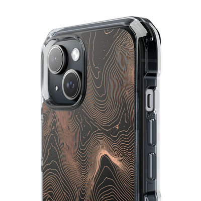 Orange Impact MagSafe Phone Case for iPhone - Salmon Ridge Topo