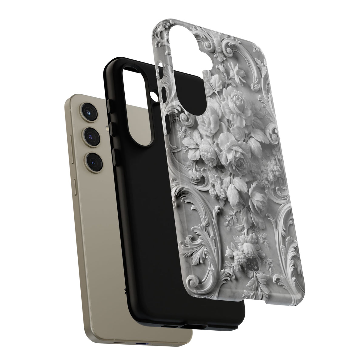 Rococo Marble Rose · Tough Phone Case for Samsung · White