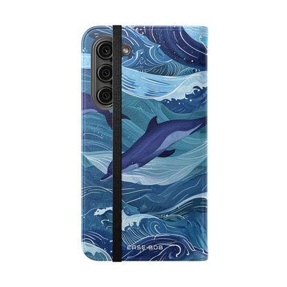 Delfiini Aalto Tanssi - Samsung S23+ -lompakkokotelo