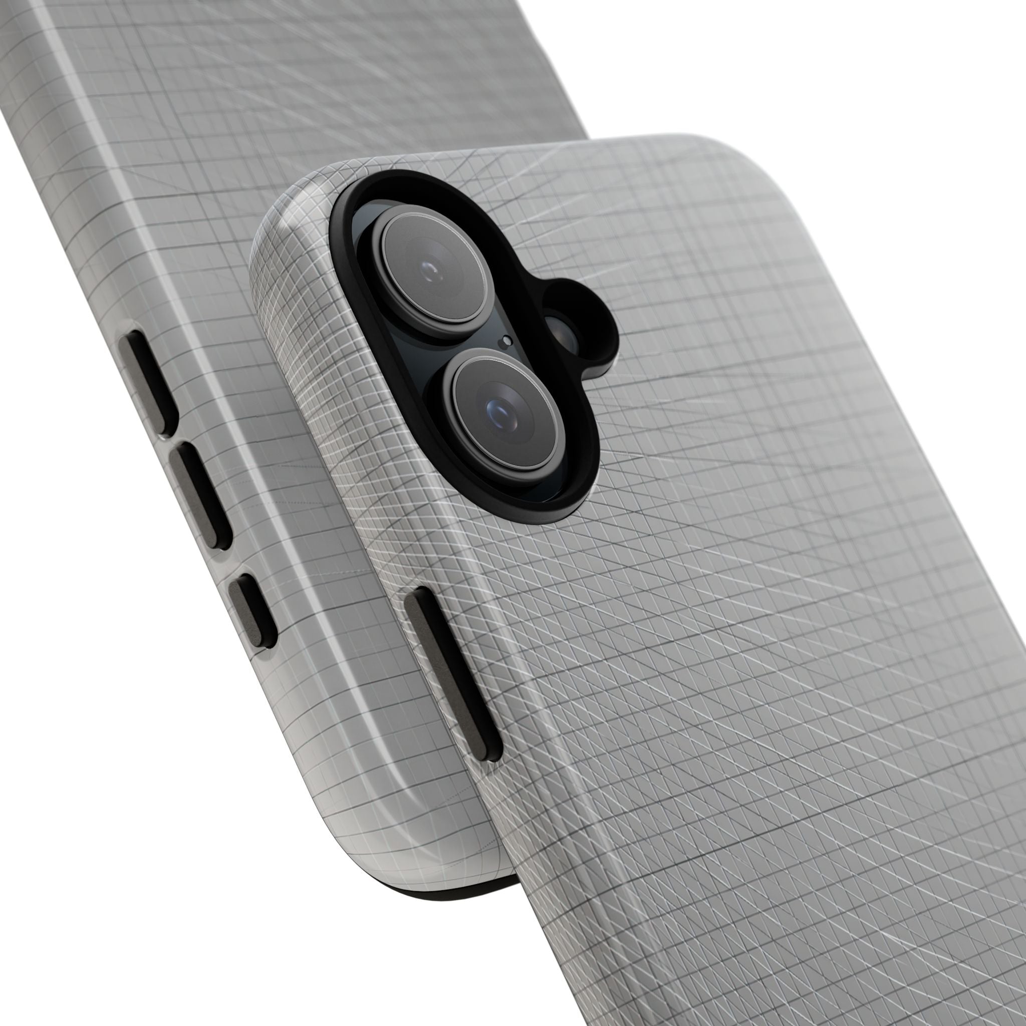 Grey Tough Phone Case for iPhone - Chrome Mesh Warp