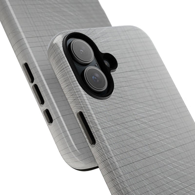Grey Tough Phone Case for iPhone - Chrome Mesh Warp